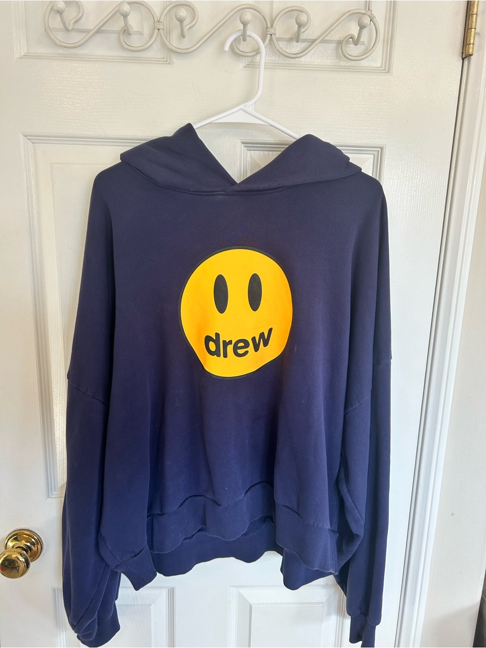 drew house navy hoodie with yellow logo patch Early Drop Size M/L Justin Bieber